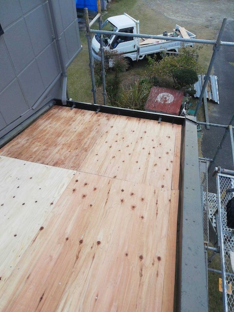 野地板設置後の様子